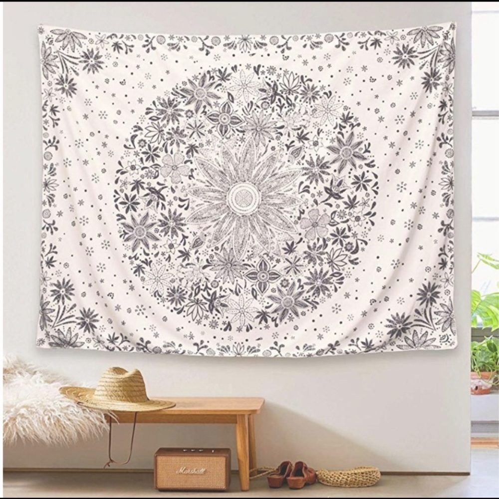 Urban outfitters brand new black + white tapestry